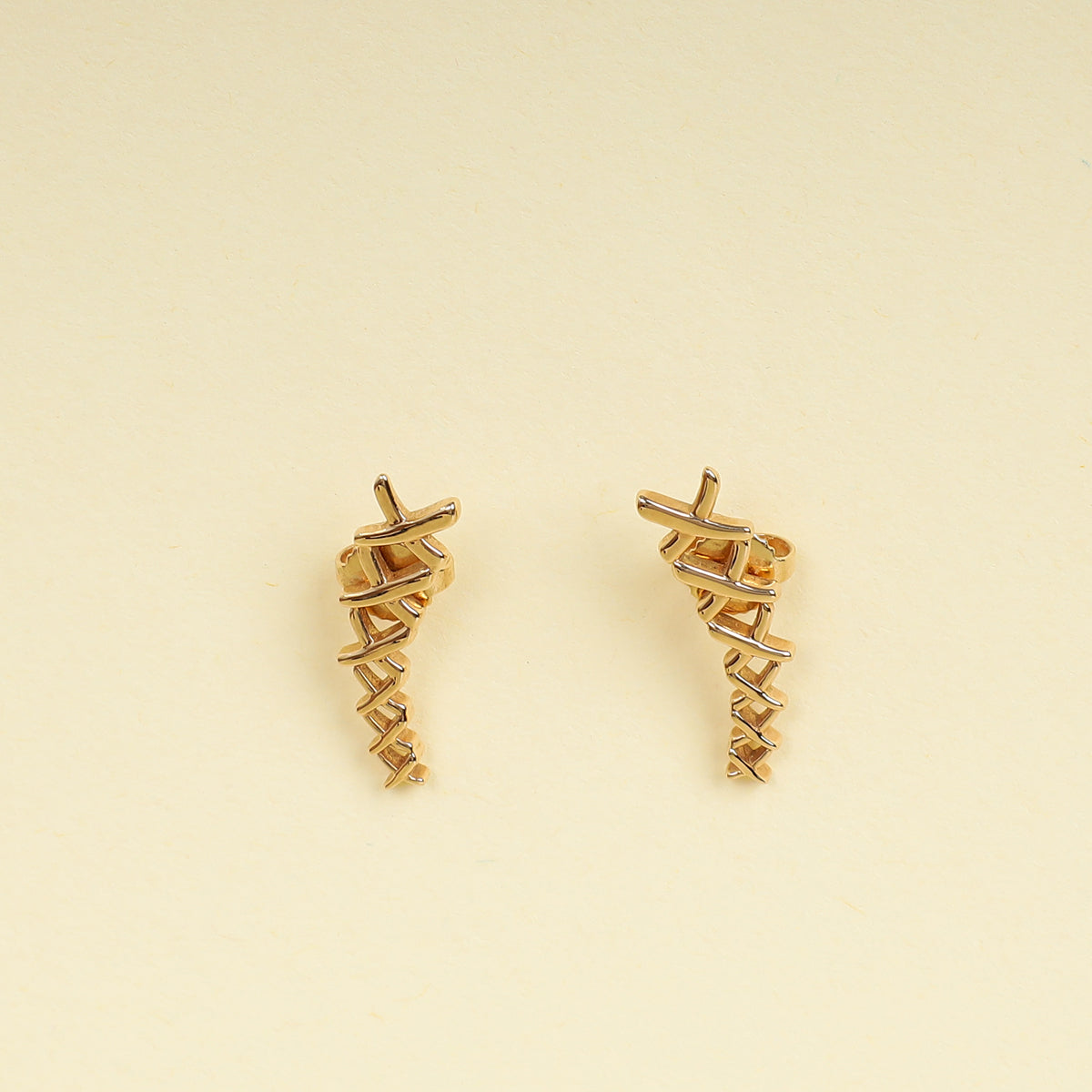 Tiffany & Co. 18K Pink Gold Paloma Picasso Graffiti X Climber Earrings