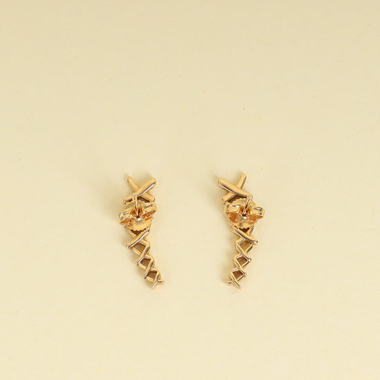Tiffany & Co. 18K Pink Gold Paloma Picasso Graffiti X Climber Earrings