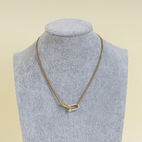 Tiffany & Co. 18K Rose Gold Diamond Hardwear Double Link Pendant Necklace