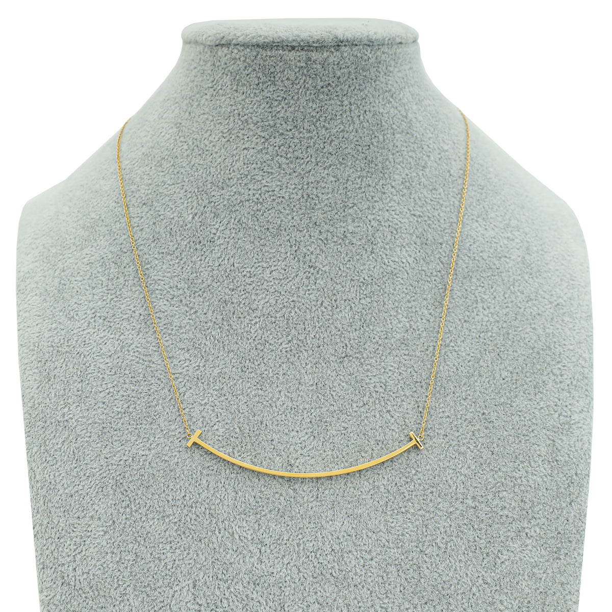 Tiffany & Co. 18K Yellow Gold T Smile Large Model Pendant Necklace