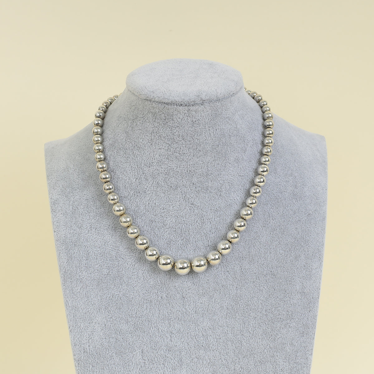 Tiffany & Co. Silver Hardwear Graduated Ball 6-11 mm Necklace