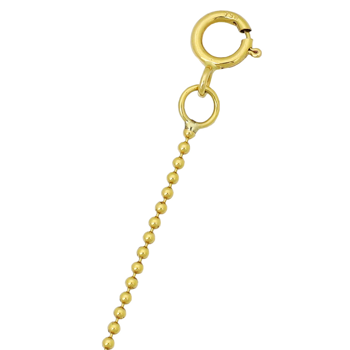 Tiffany & Co Yellow Gold Clover Key & Floral Key Pendant W/ Beaded Chain Necklace