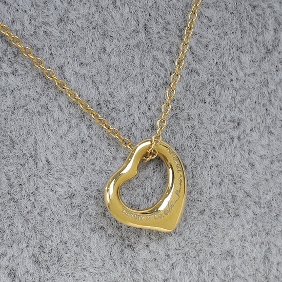 Tiffany & Co. 18K Yellow Gold Elsa Peretti® Open Heart Pendant Necklace
