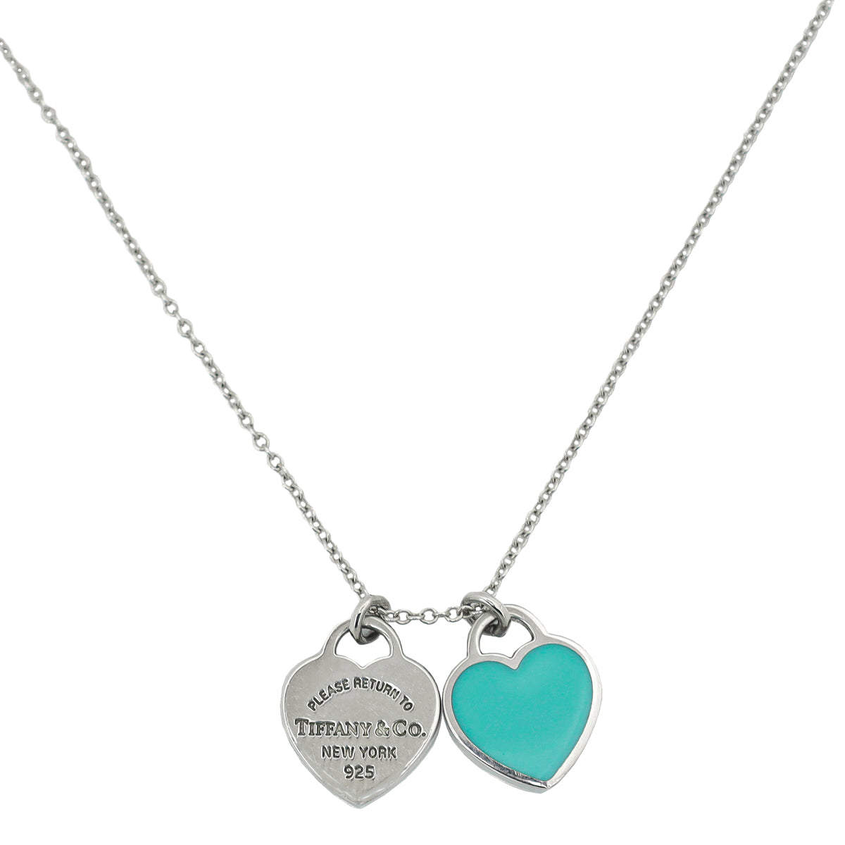 Tiffany & Co Tiffany Blue Double Heart Tag Mini Pendant Necklace