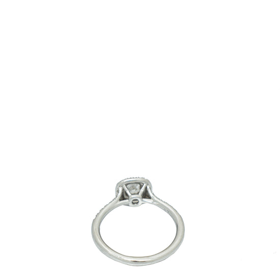Tiffany & Co Platinum Diamond Soleste Cushion-cut Double Halo Engagement Ring 54