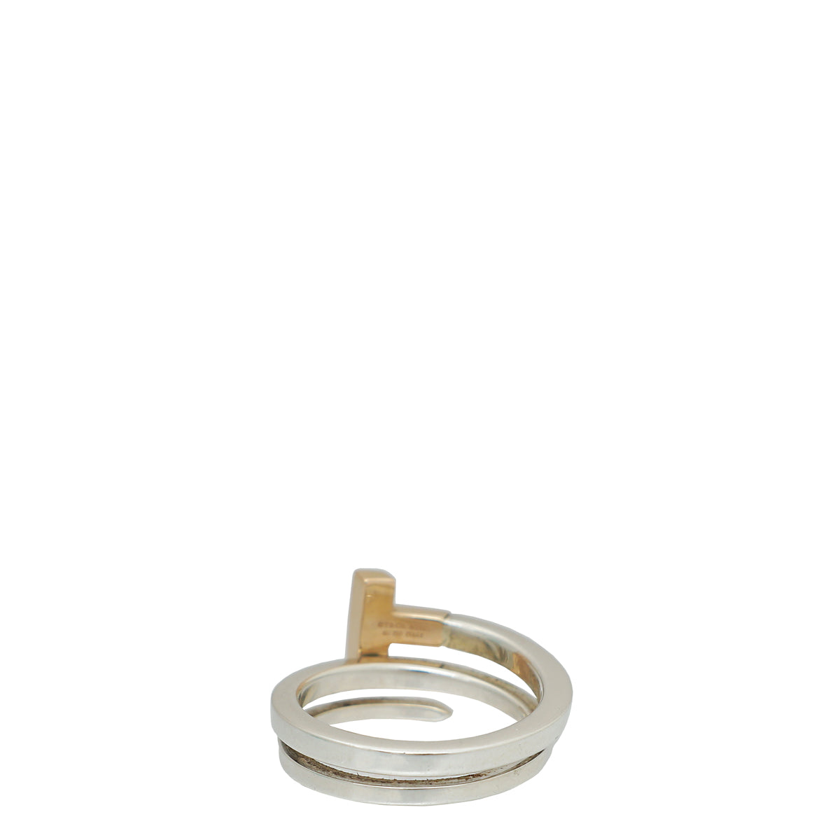 Tiffany & Co 18K Rose Gold and Silver T Wrap Ring 53-Tiffany & Co-THE CLOSET