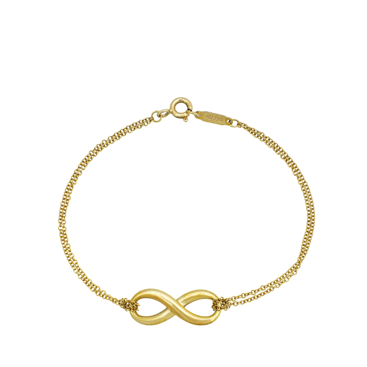 Tiffany & Co 18K Yellow Gold Infinity Double Chain Bracelet-Tiffany & Co-THE CLOSET