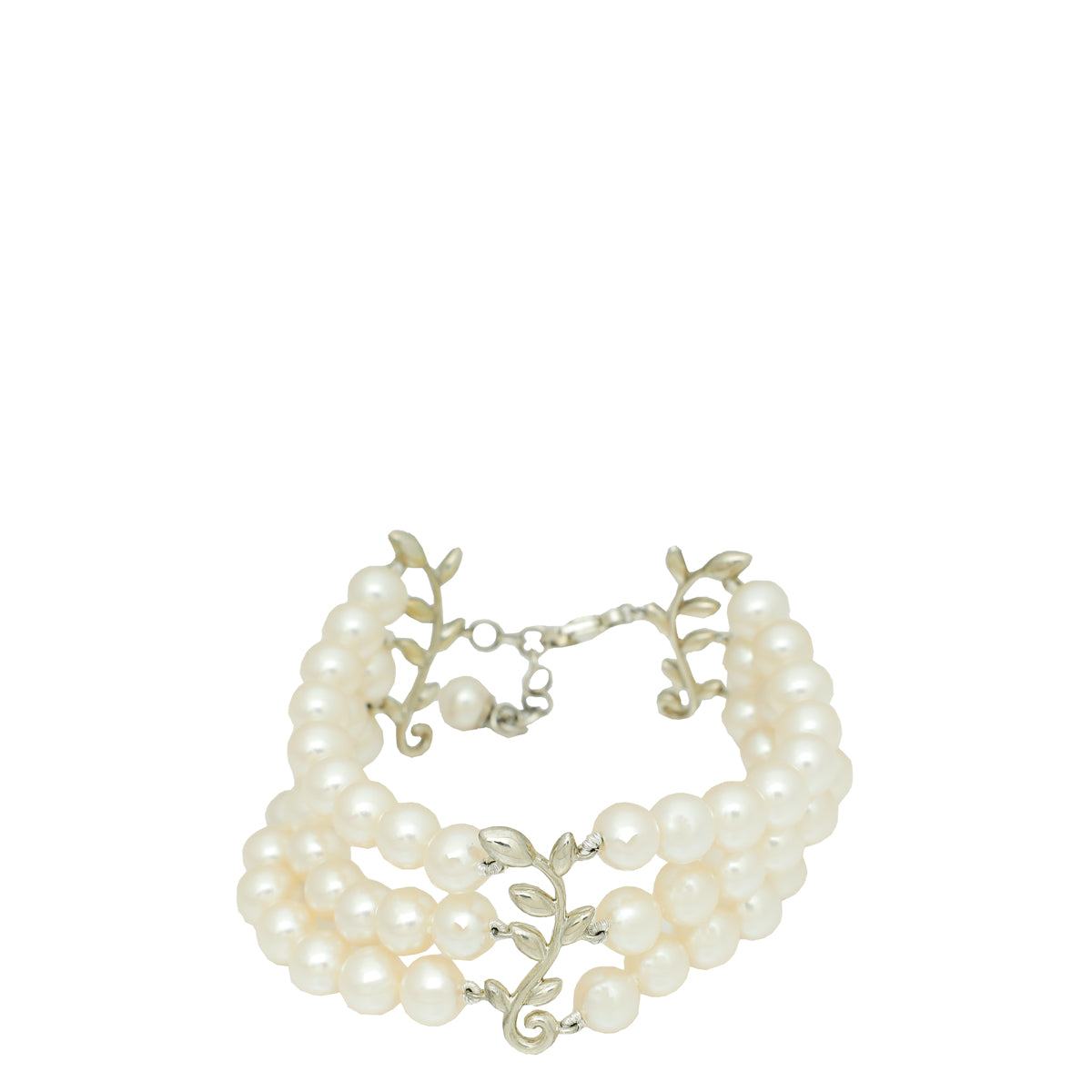 Tiffany & Co Sterling Silver Paloma Picasso™ Olive Leaf Three-Row Bracelet-Tiffany & Co-THE CLOSET