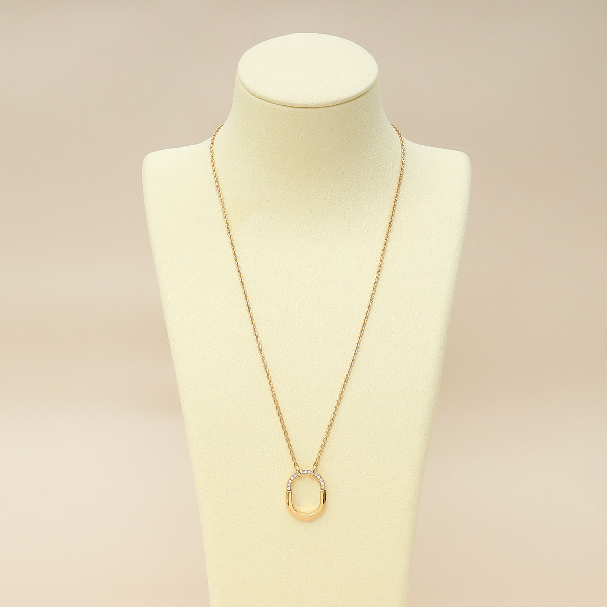 Tiffany & Co. 18K Rose Gold Tiffany Lock Diamond Small Pendant Necklace-Tiffany & Co-THE CLOSET