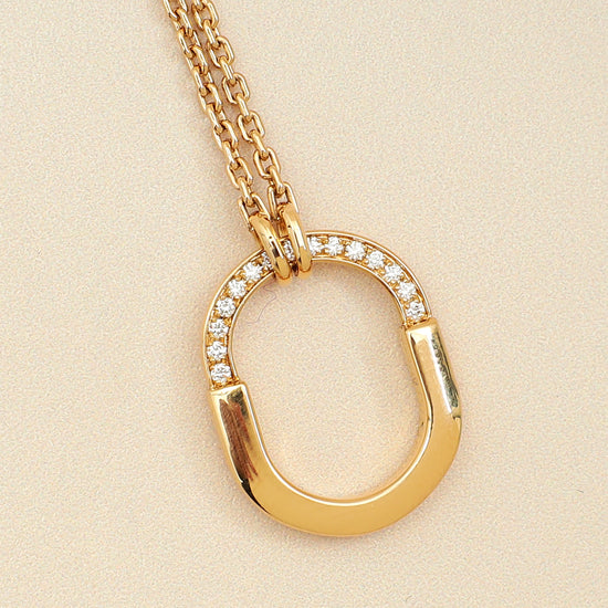 Tiffany & Co. 18K Rose Gold Tiffany Lock Diamond Small Pendant Necklace-Tiffany & Co-THE CLOSET