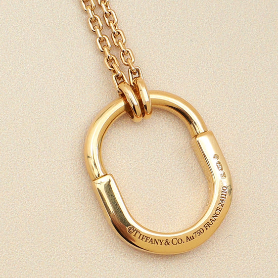 Tiffany & Co. 18K Rose Gold Tiffany Lock Diamond Small Pendant Necklace-Tiffany & Co-THE CLOSET