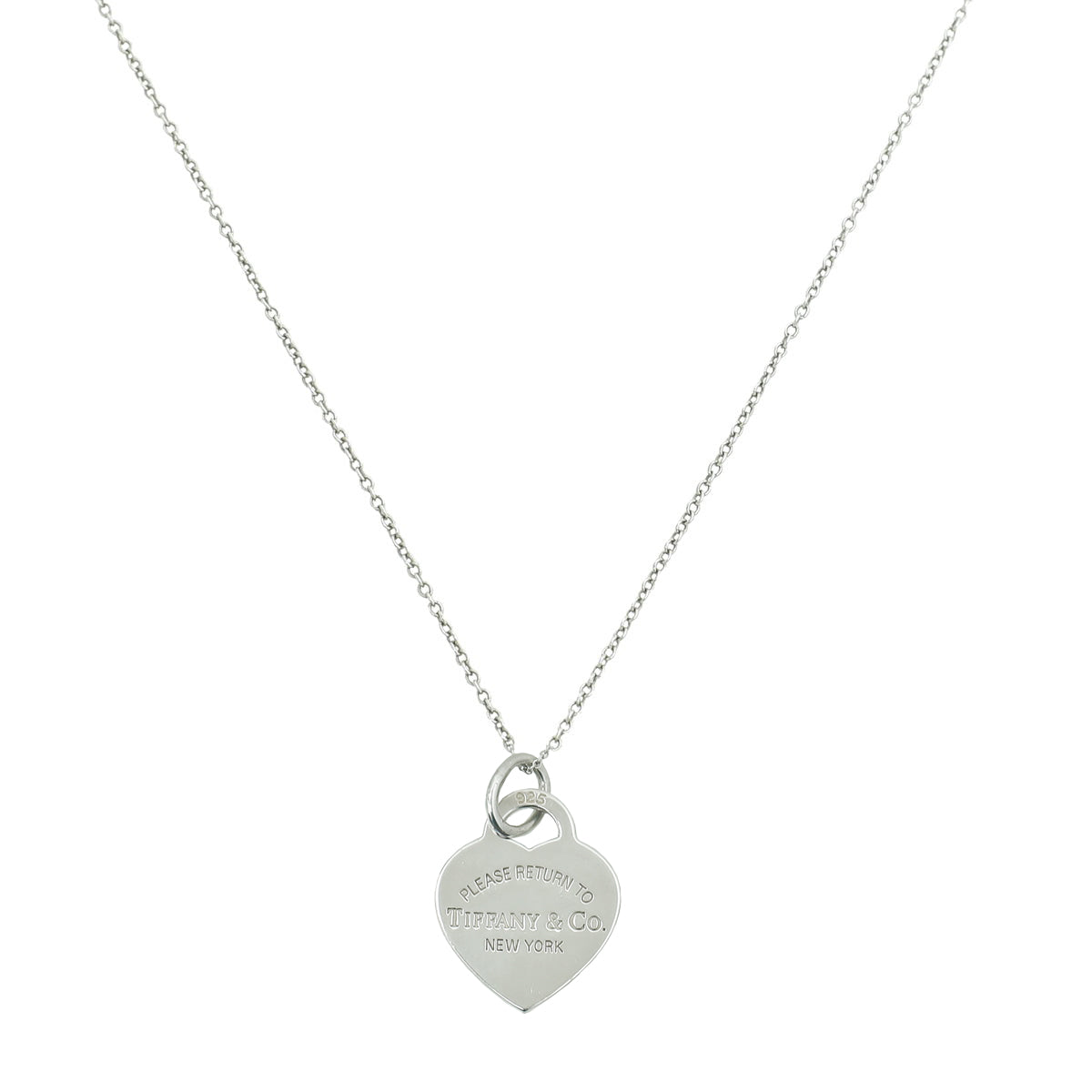 Tiffany & Co Silver Heart Tag Pendant Necklace