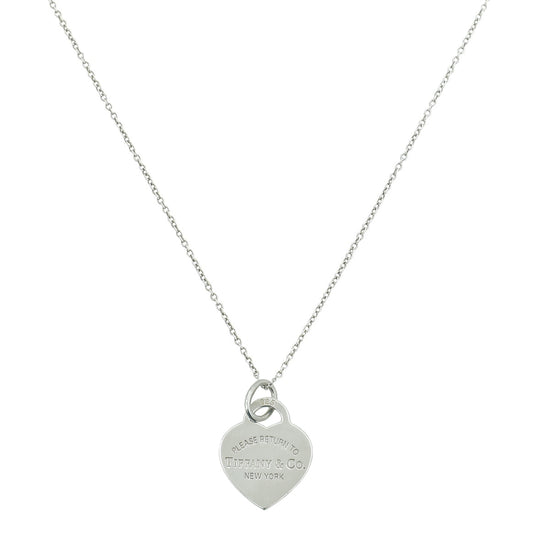 Tiffany & Co Silver Heart Tag Pendant Necklace