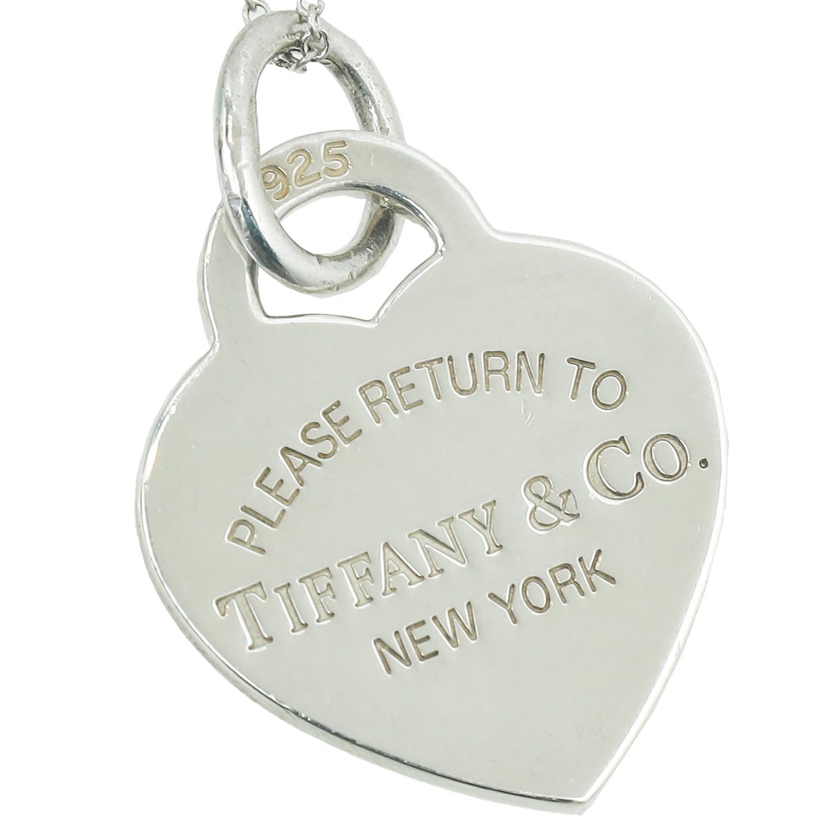 Tiffany & Co Silver Heart Tag Pendant Necklace