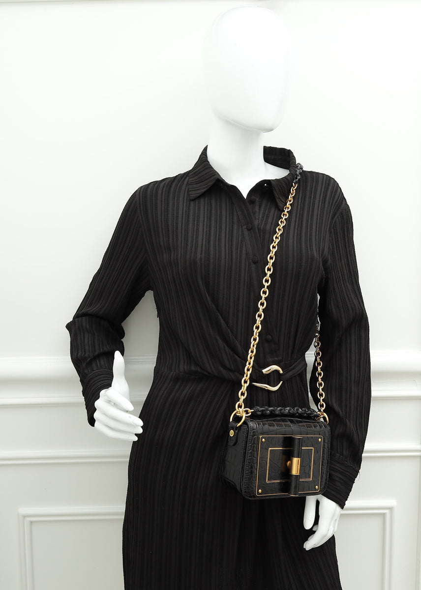 Tom Ford Black Alligator Chain Natalia Shoulder Bag | Pre-Owned
