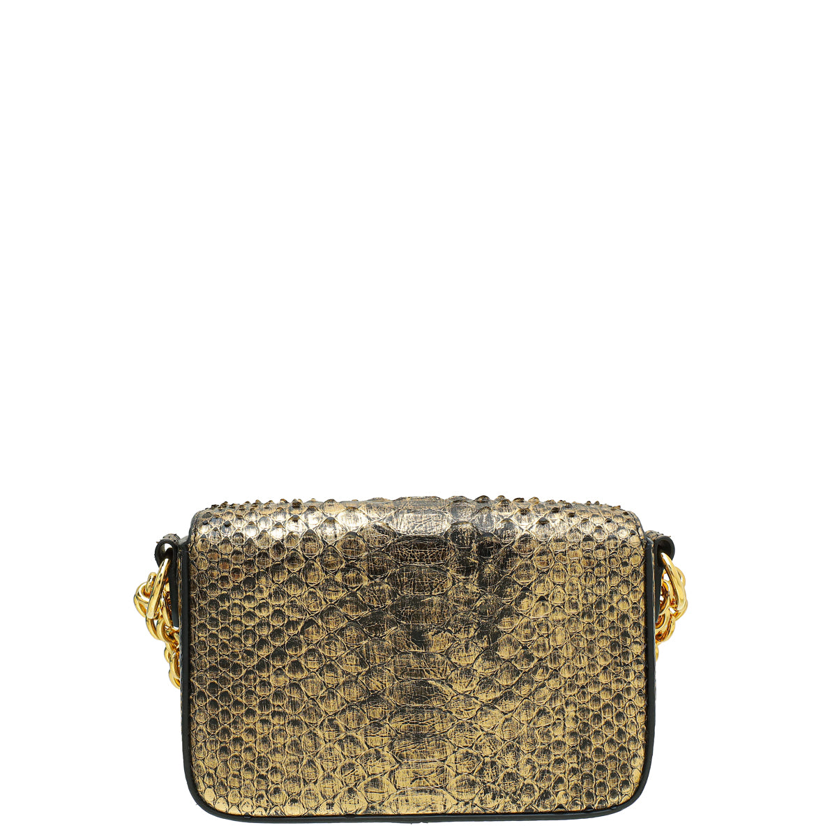 Tom Ford Metallic Gold Python Natalia Chain Flap Small Bag-Tom Ford-THE CLOSET