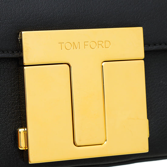 Tom Ford Black T Clasp Small Chain Shoulder Bag