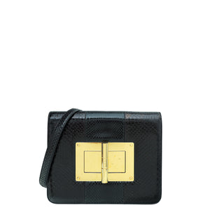 Tom Ford Black Python Natalia Large Satchel Bag