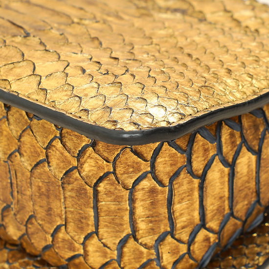 Tom Ford Gold Metallic Python Sienna Shoulder Bag-Tom Ford-THE CLOSET