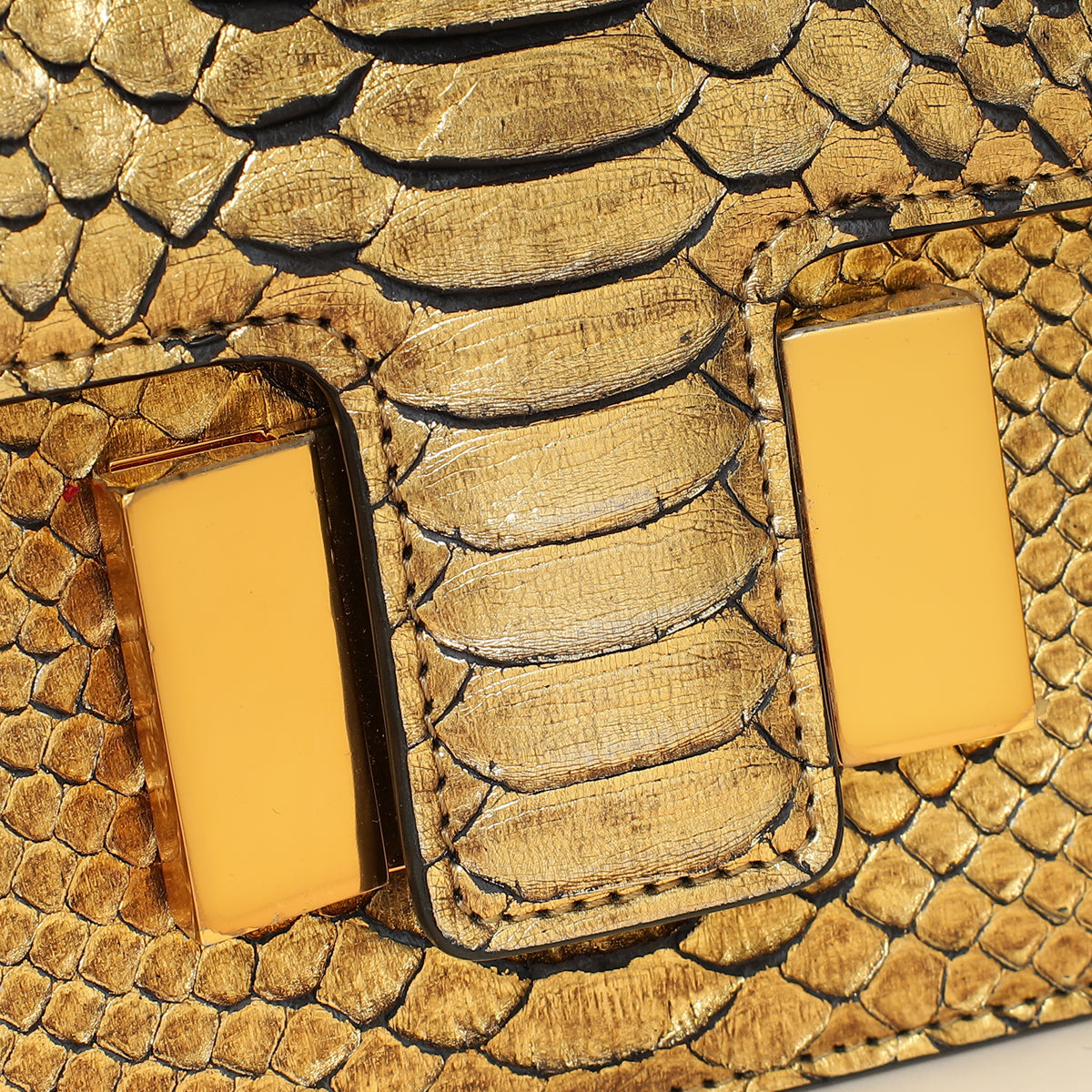 Tom Ford Gold Metallic Python Sienna Shoulder Bag-Tom Ford-THE CLOSET