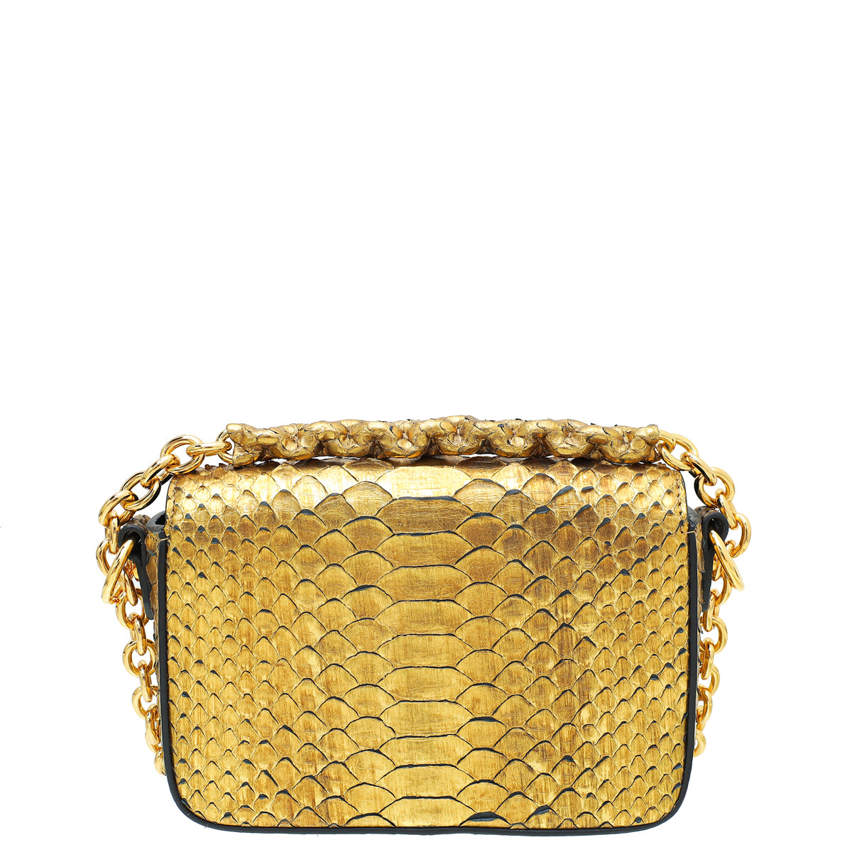Tom Ford Metallic Gold Python Mini Natalia Chain Flap Bag – THE CLOSET