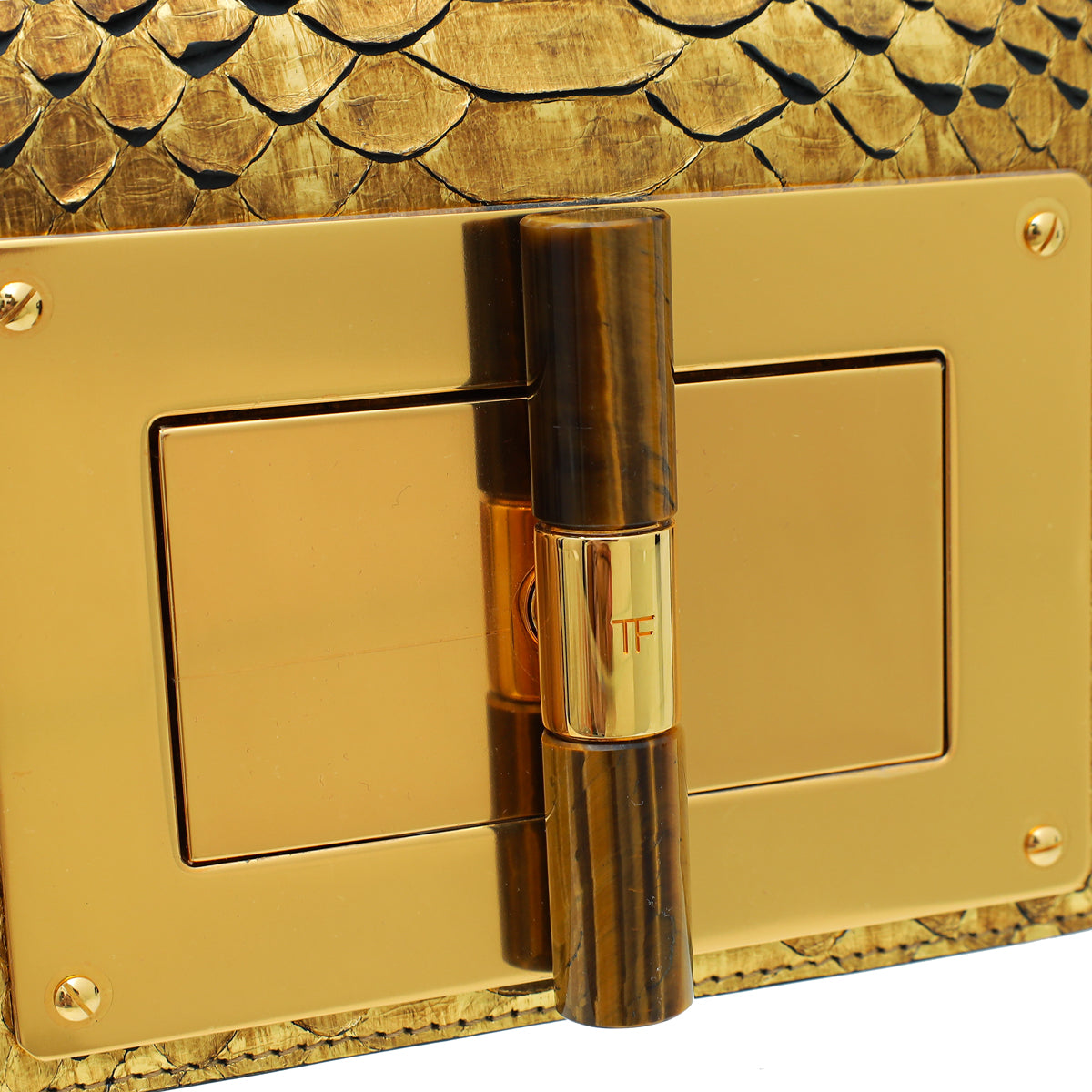 Tom Ford Metallic Gold Python Mini Natalia Chain Flap Bag – THE CLOSET