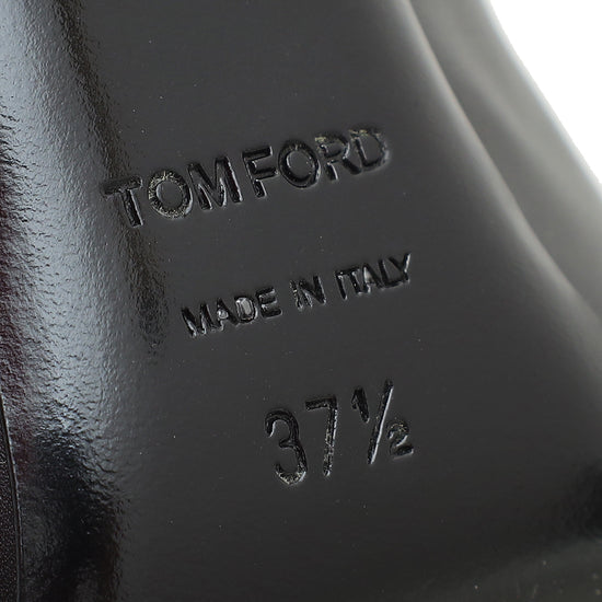 Tom Ford Black Lock Ankle Strap Pump 37.5