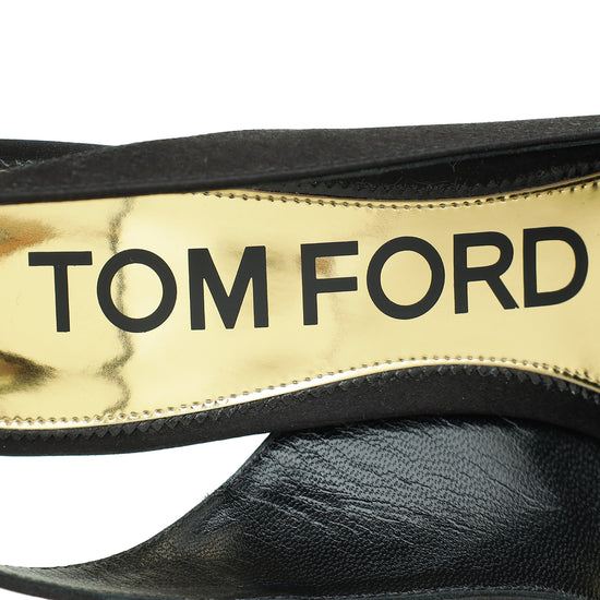 Tom Ford Black Blade 105 Sling Ankle Strap Pumps 40.5