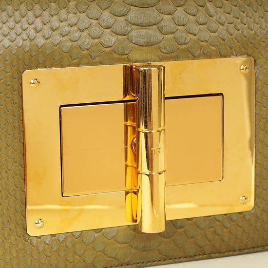 Tom Ford Olive Natalia Python Medium Shoulder Bag