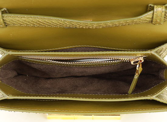 Tom Ford Olive Natalia Python Medium Shoulder Bag