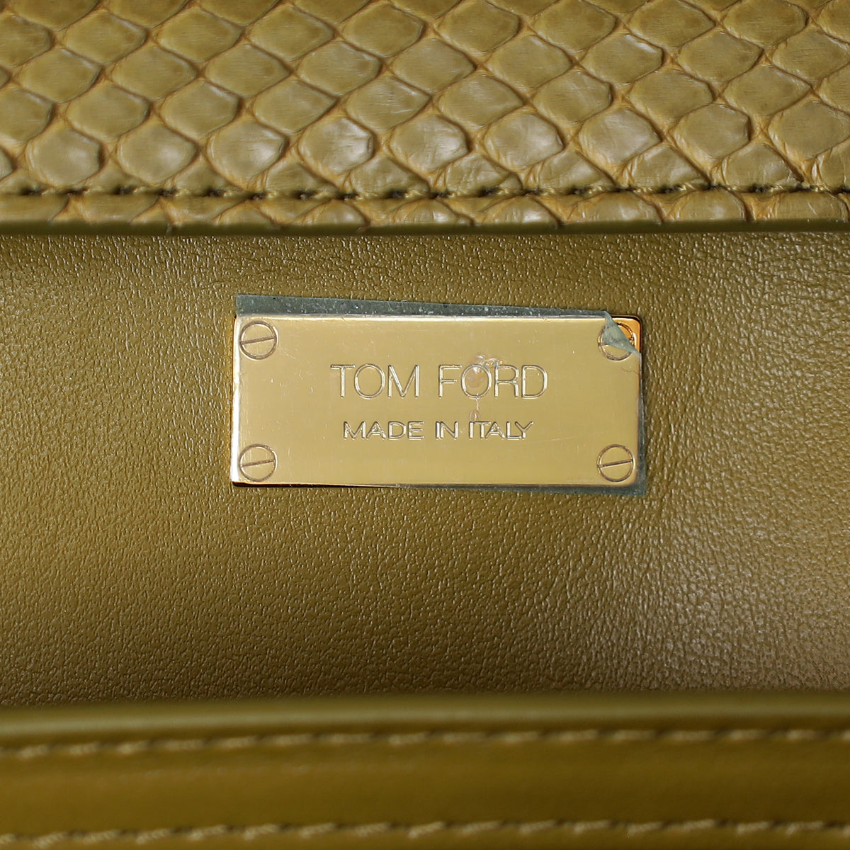 Tom Ford Olive Natalia Python Medium Shoulder Bag