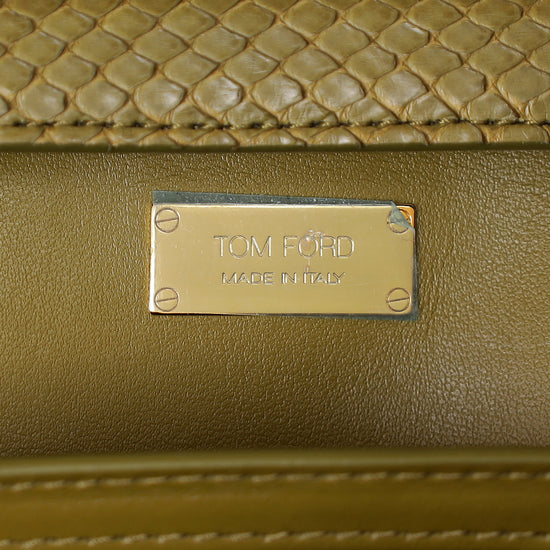 Tom Ford Olive Natalia Python Medium Shoulder Bag