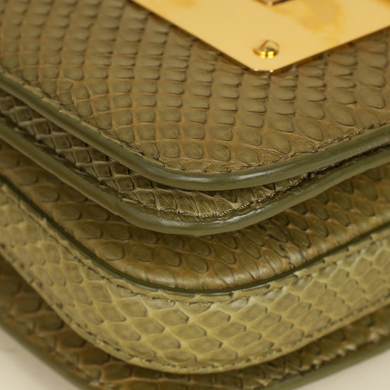 Tom Ford Olive Natalia Python Medium Shoulder Bag