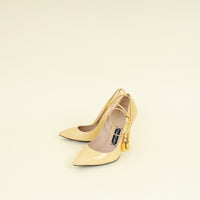 Tom Ford Beige Padlock Ankle Wrap Pump 37