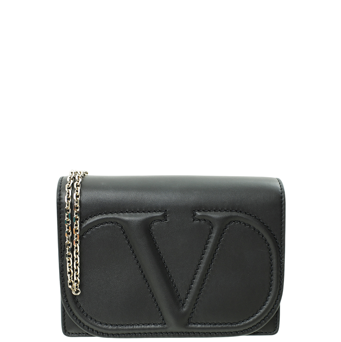Valentino Black VLogo Mini Chain Shoulder Bag-Valentino-THE CLOSET