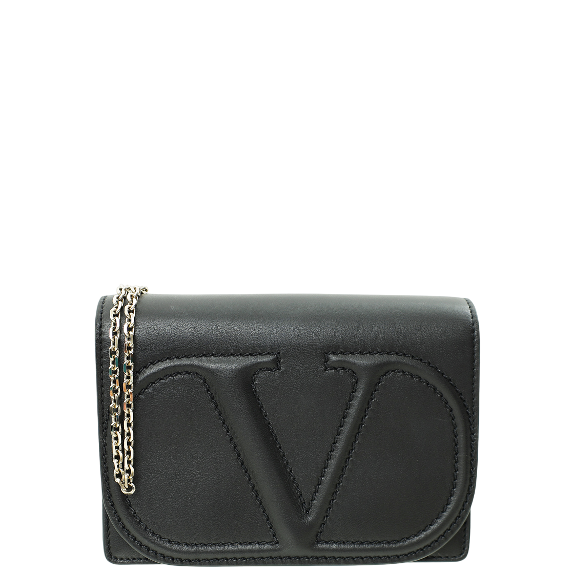 Valentino Black VLogo Mini Chain Shoulder Bag