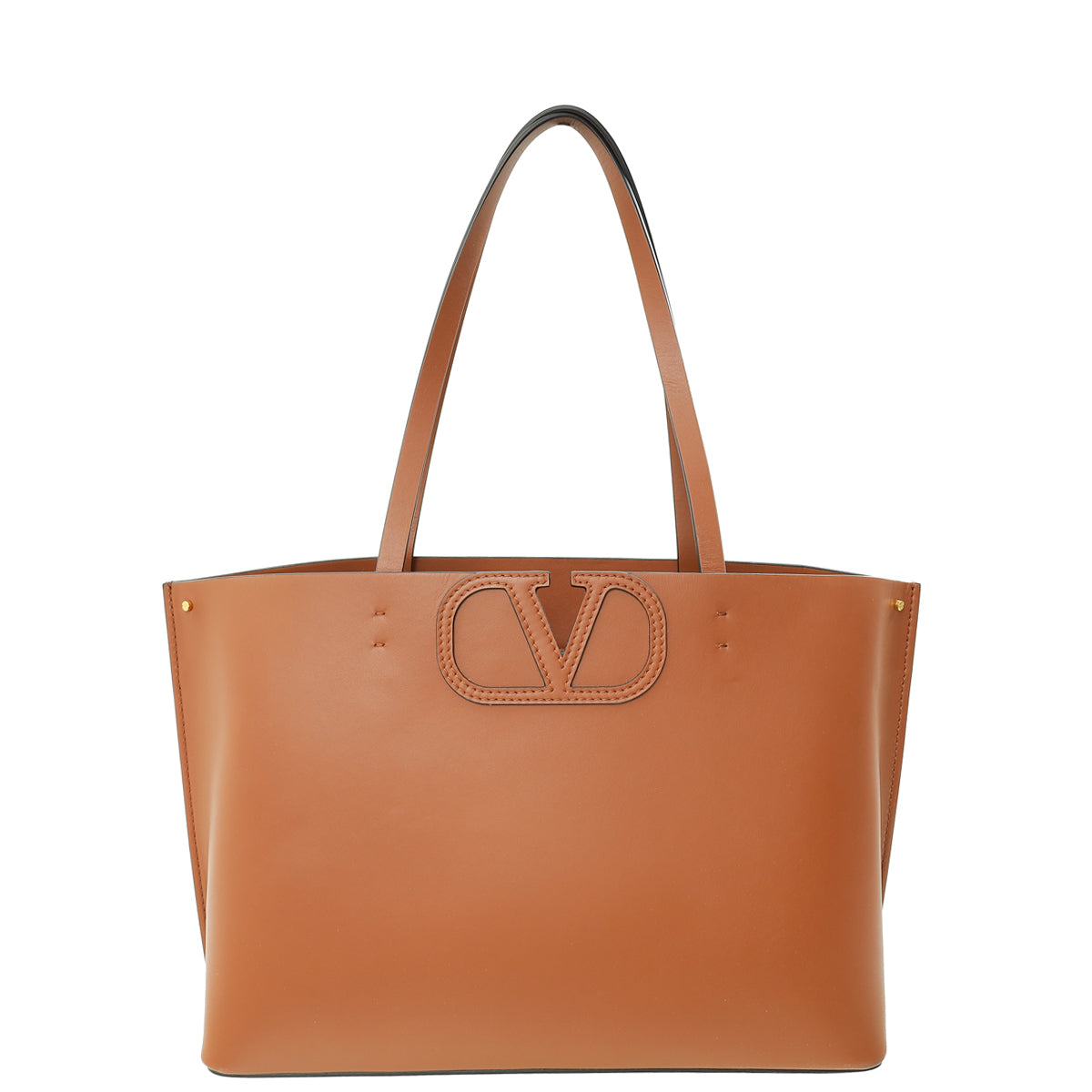 Valentino Brown VLogo Fillme Tote Medium Bag