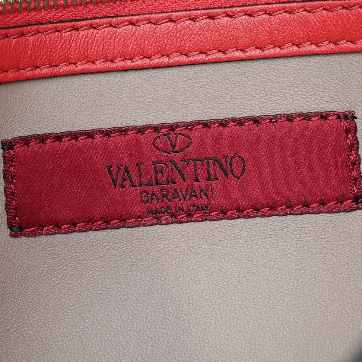 Valentino Red Rockstud Wristlet Clutch