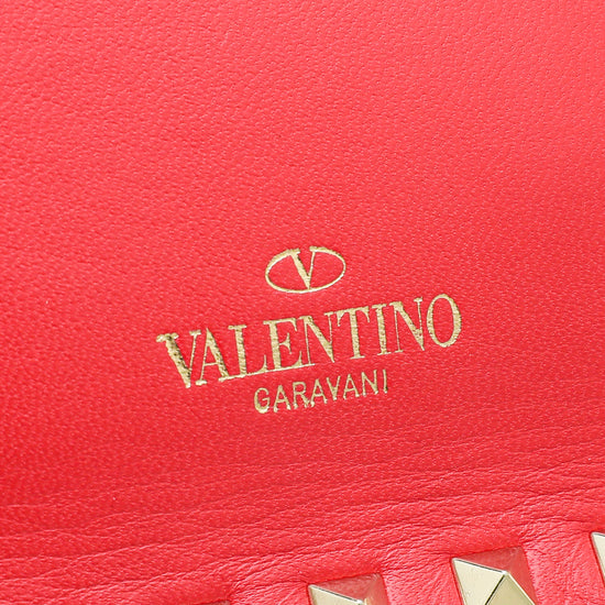 Valentino Red Rockstud Wristlet Clutch