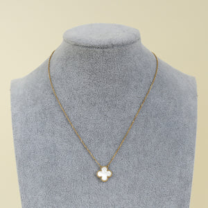 Van Cleef & Arpels 18K Yellow Gold Vintage Alhambra MOP Pendant Necklace