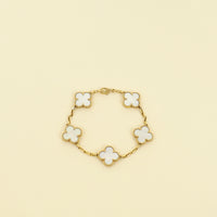 Van Cleef & Arpels 18K Yellow Gold Vintage Alhambra 5 Motifs MOP Bracelet