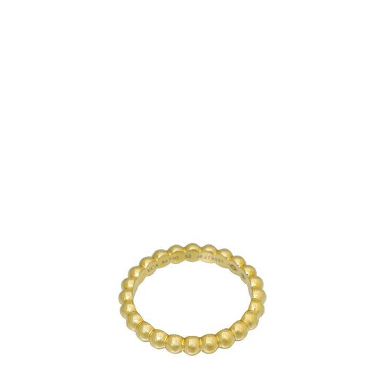 Van Cleef & Arpels 18K Yellow Gold Perlée Pearls Medium Model Ring 52