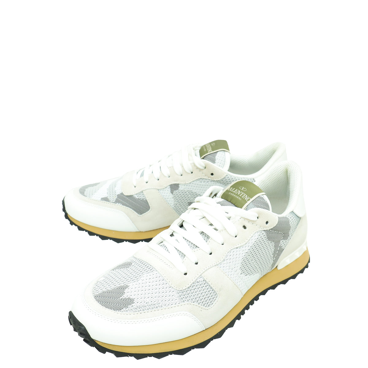 Valentino Bicolor Rockstud Mesh Suede Sneaker 43-Valentino-THE CLOSET