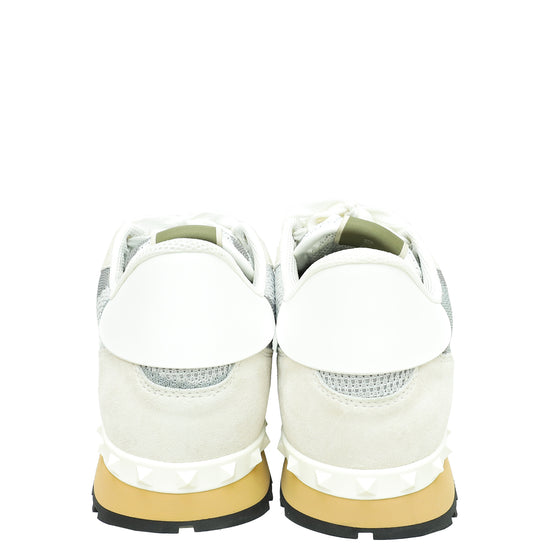 Valentino Bicolor Rockstud Mesh Suede Sneaker 43