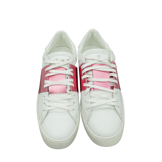 Valentino Bicolor Rockstud Open Sneaker 41