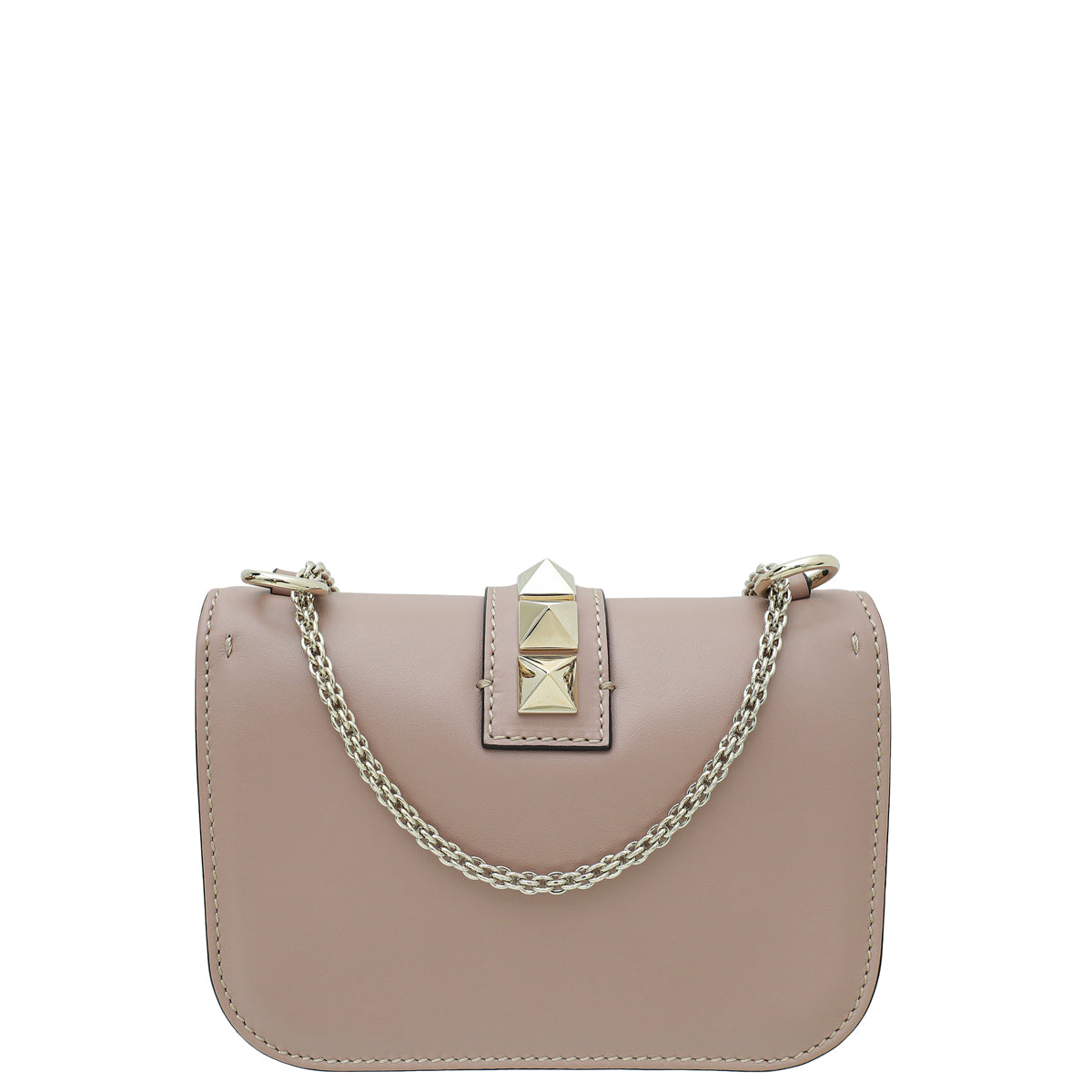 Valentino Poudre Glam Lock Rockstud Small Chain Bag-Valentino-THE CLOSET
