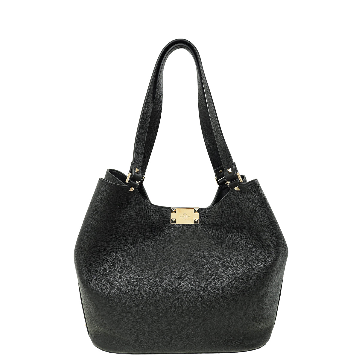 Valentino Black Rockstud Tote Bag-Valentino-THE CLOSET