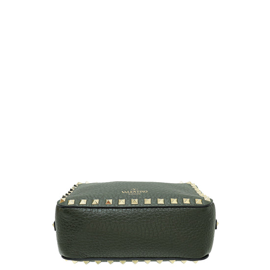 Valentino Olive Green Rockstud Small Camera Bag