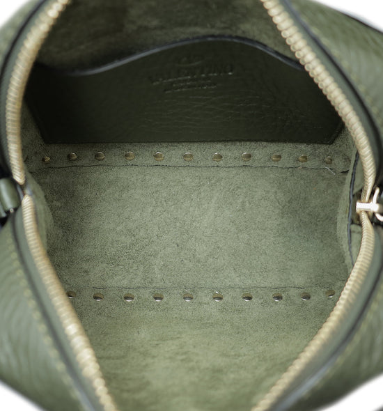 Valentino Olive Green Rockstud Small Camera Bag