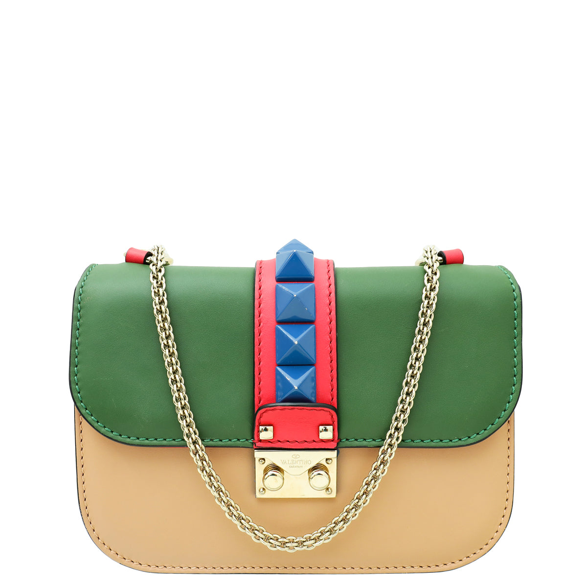 Valentino Multicolor Rockstud Glam Lock Small Chain Bag-Valentino-THE CLOSET